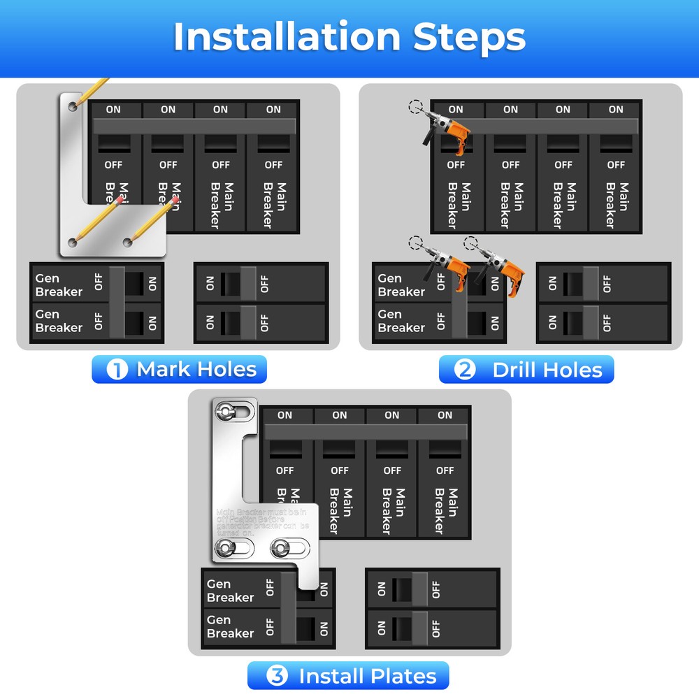 For Siemens & Murray ITE 150 200 Amp Panels Generator Interlock Kit