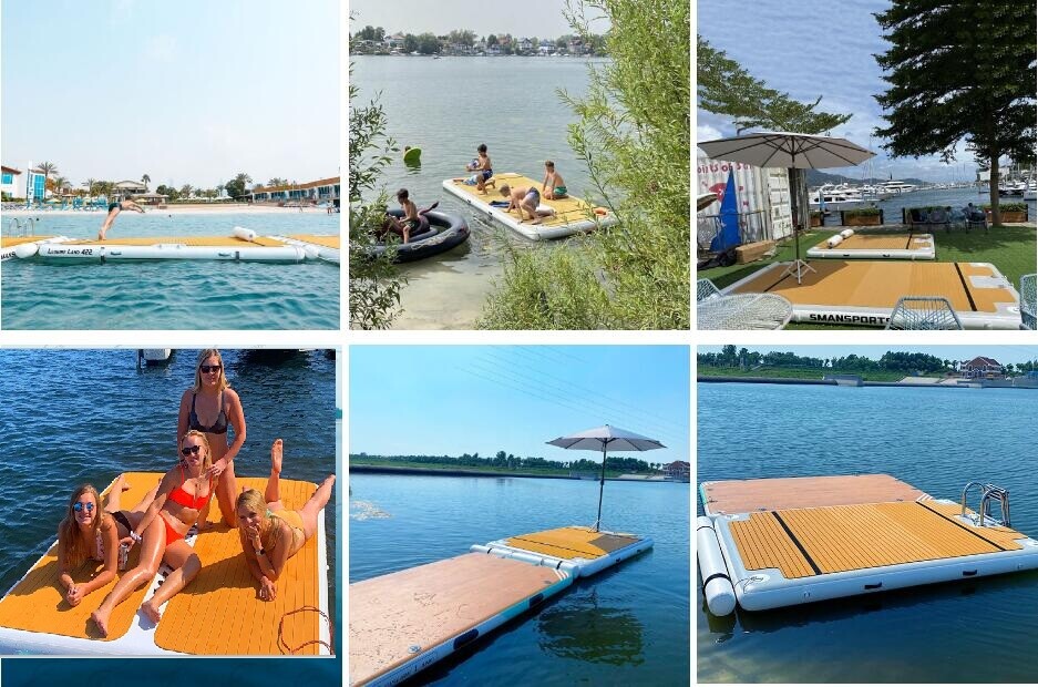 Inflatable Floating Dock Inflatable Floating Mat Water Platform for Lake Pool