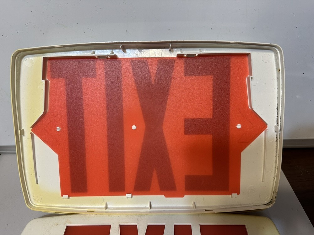 6 - USED Red Exit Snap In Replacement Plastic Cover for Lithonia Lighting Signs