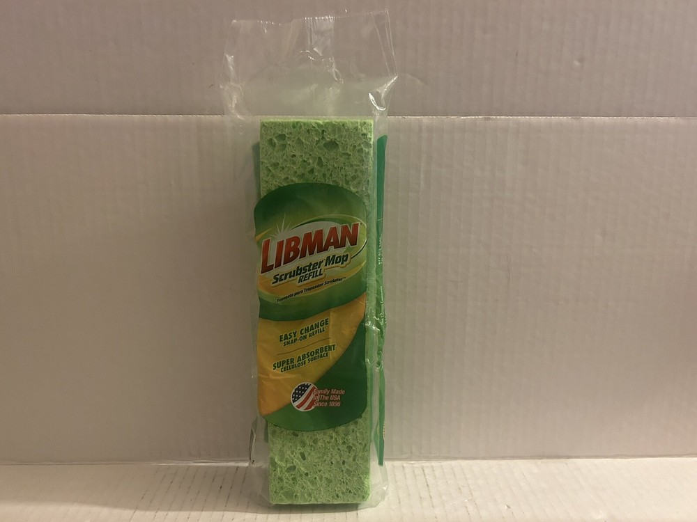Libman Scrubster Mop Refill Easy Change Snap On Refill Super Absorbent #03105