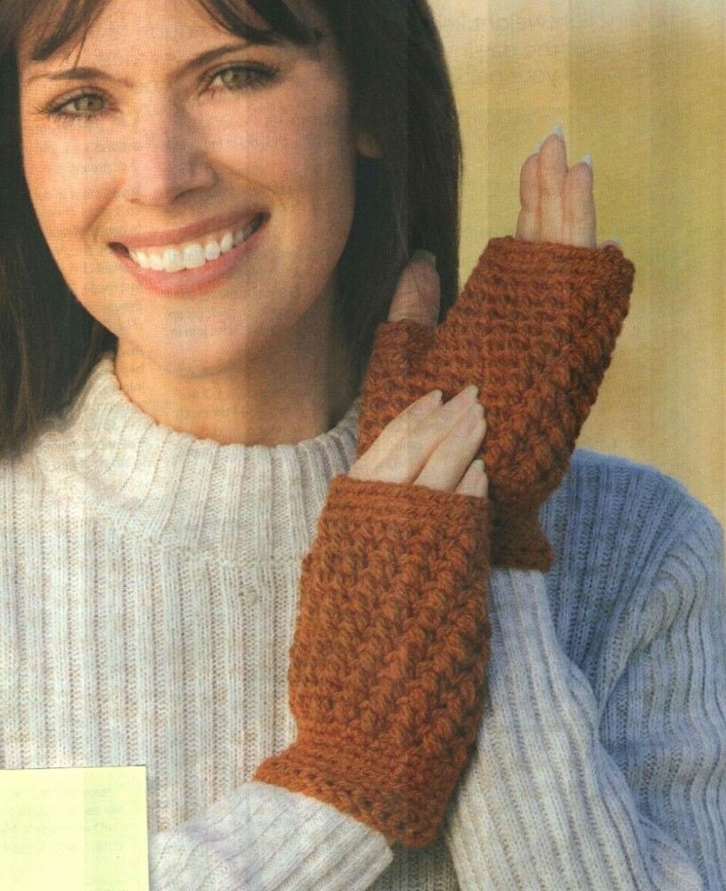 EVANGELINE'S FINGERLESS MITTS WOMEN'S CROCHET PATTERN INSTRUCTIONS