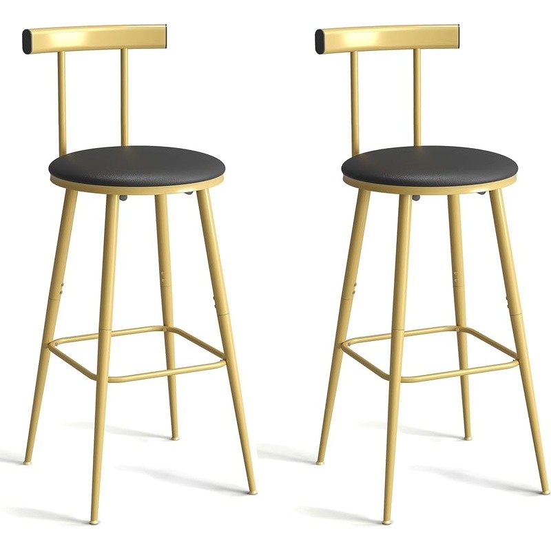 Ergonomic Bar Stools Sturdy PU Leather Kitchen Counter Chairs New