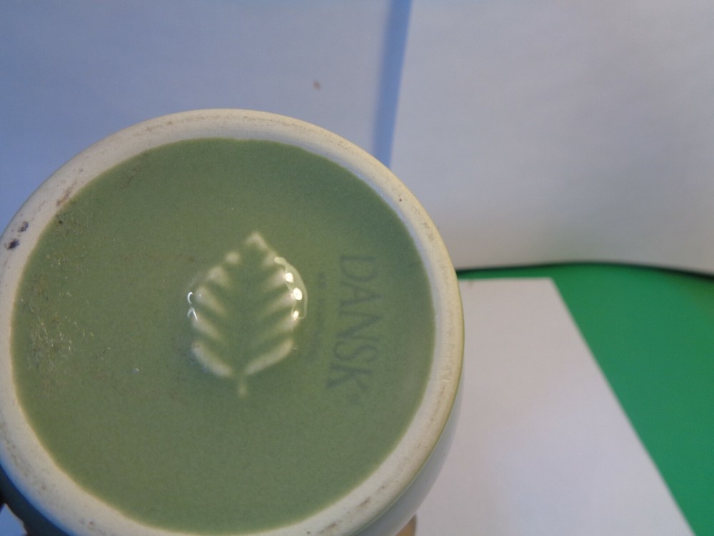 Dansk 4 3/8" Green Celadon Creamer, Maple Leaf Mark (Used/EUC)