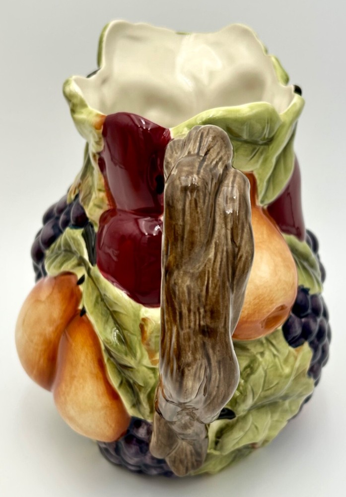 Home Interiors Sonoma Villa Fall Fruit Pitcher Hand Painted Glazed Earthenware