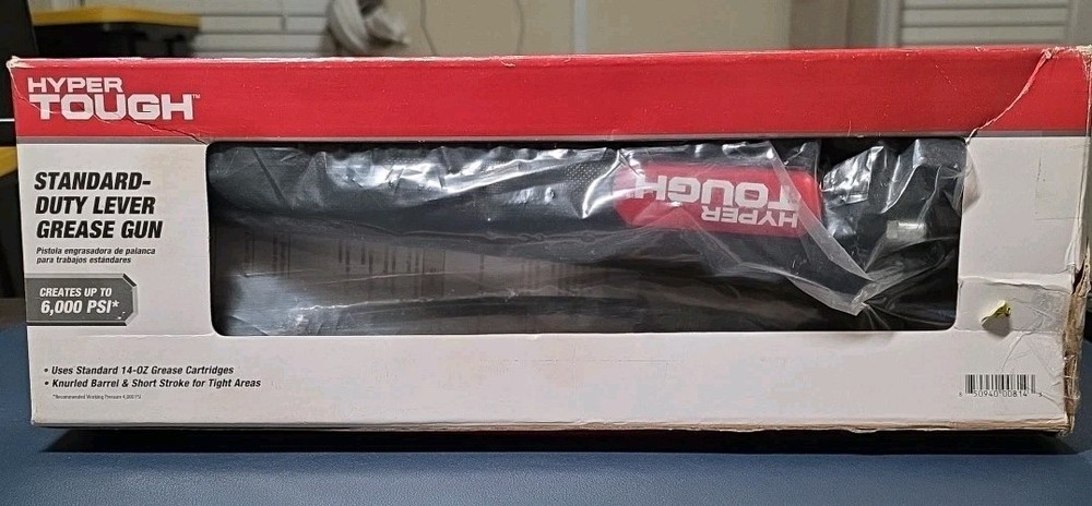 HYPER TOUGH Standard Lever Grease Gun 6000 PSI.