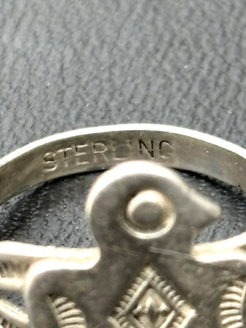NATIVE AMERICAN 925 STERLING SILVER STYLISED EAGLE RING SIZE 3