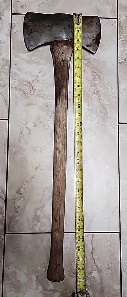 Unmarked True Temper Double Bit Small 8.5 Cruiser Axe Head 2 1/2 lbs 28" Handle