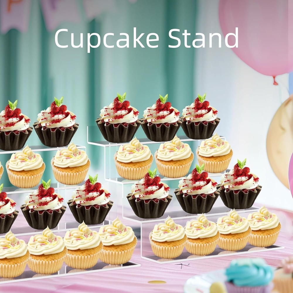 Multi-Functional 9 Inch Acrylic Riser - 4 Tier Tiered Display for Home Decor