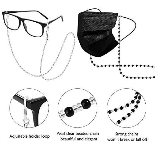 4-10 Pcs Eyeglass Chains for Women Eyeglasses String Holder Multi H-4pcs