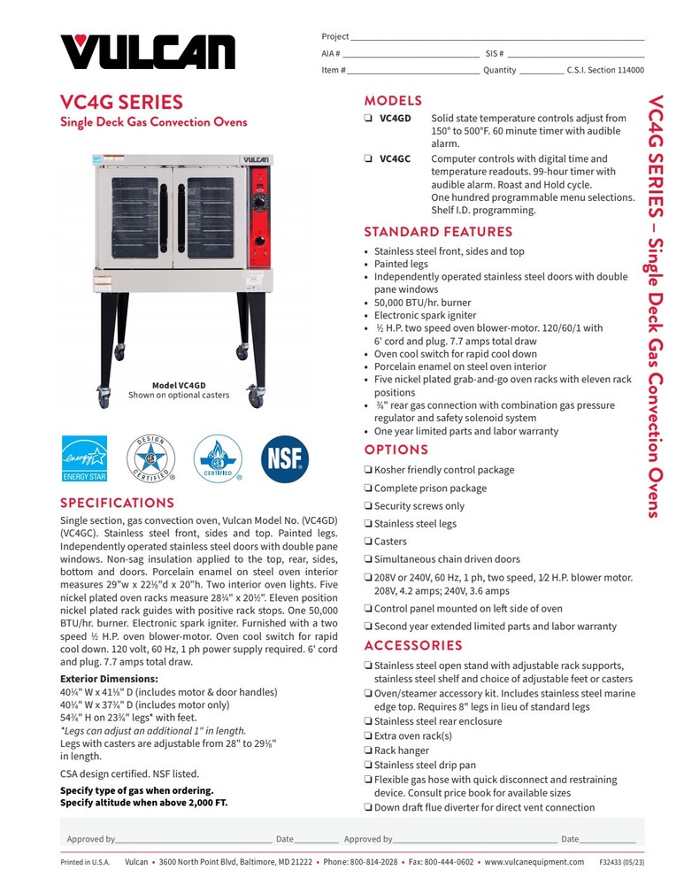 VULCAN CONVICTION OVEN