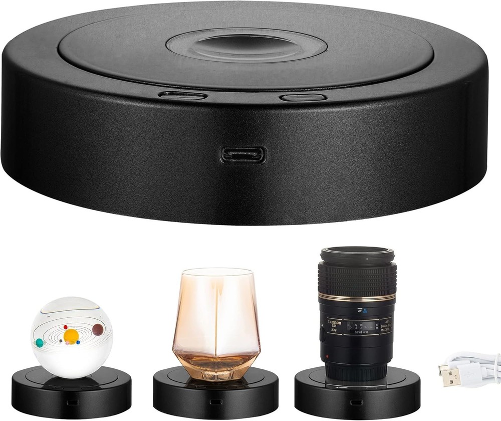 Rotating Display Stand,Spinning Display Stand with Colored Lights,Lighted LED