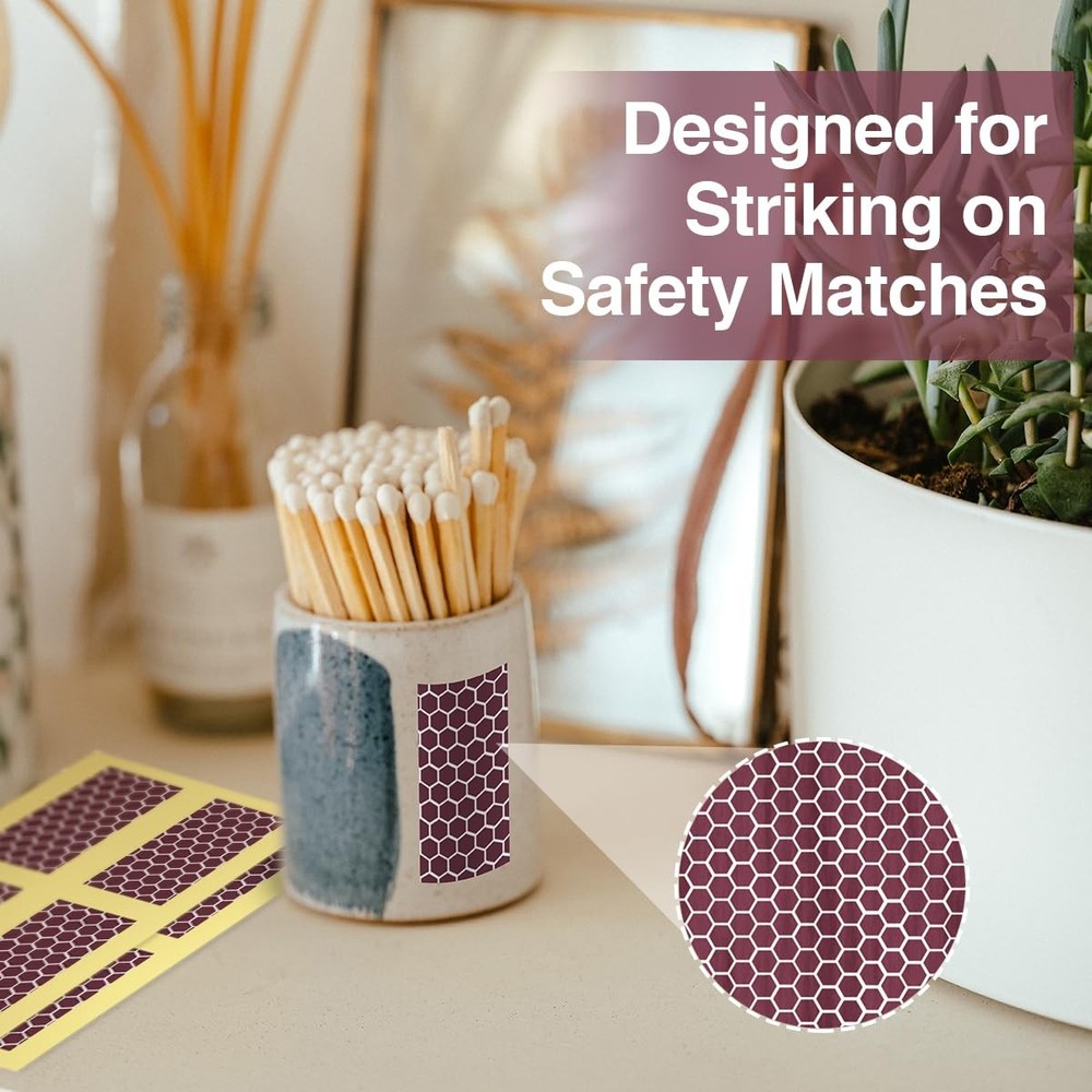 Striker Paper Matches - 60 Pack with Adhesive, Circle & Rectangle Stickers