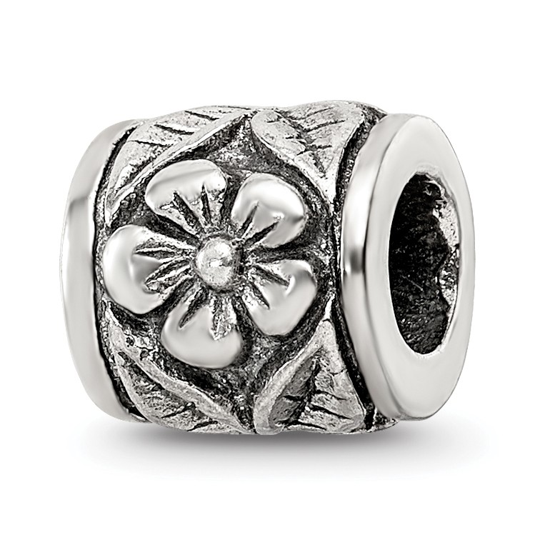 Silver Reflections Floral Bead QRS234