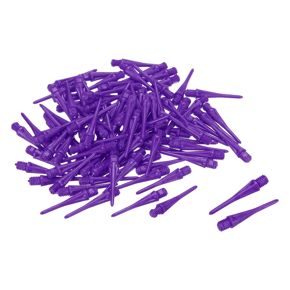60Pcs Plastic Dart Tips,Game 2BA Thread Soft Darts Tips Purple