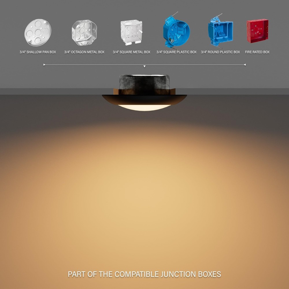 JULLISON 10-Pack 4" Black LED Low Profile Recessed/Surface Mount Disk Light