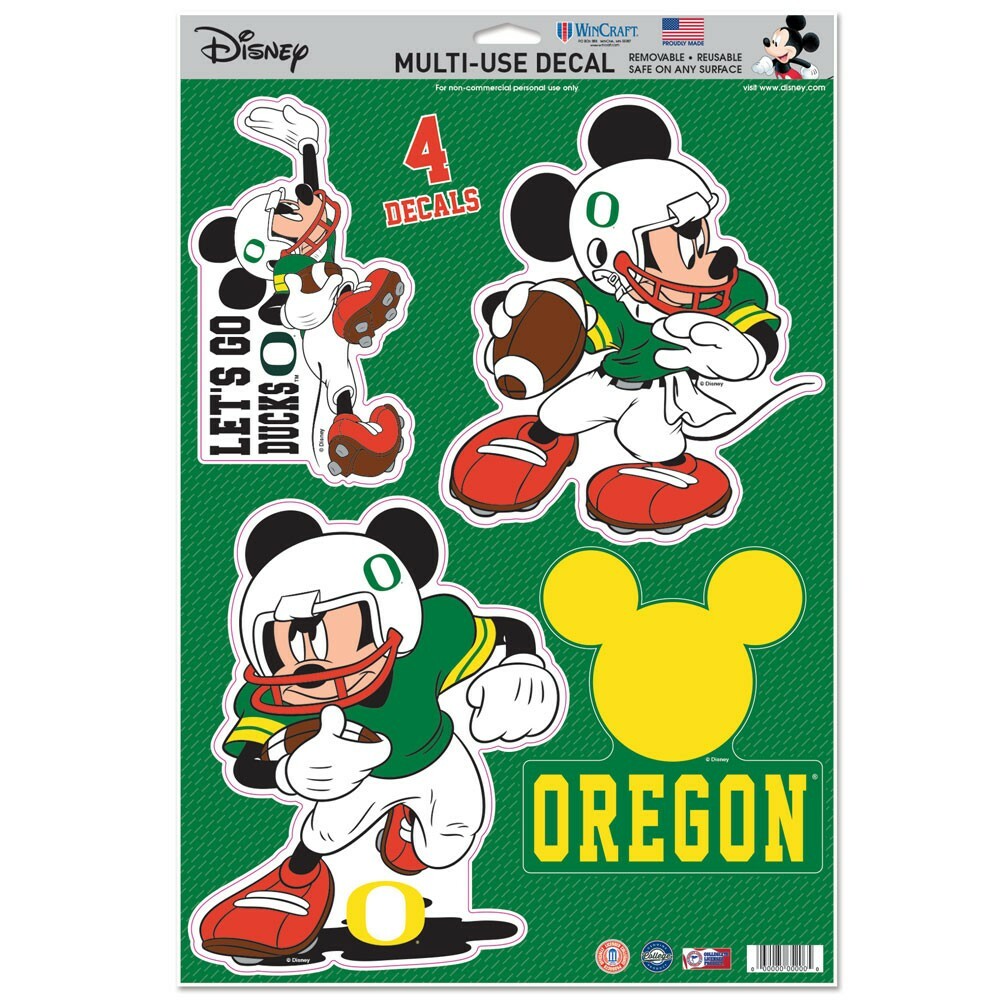 OREGON DUCKS LET'S GO DUCKS MICKEY MOUSE LAPTOP MULTI USE REUSABLE DECALS