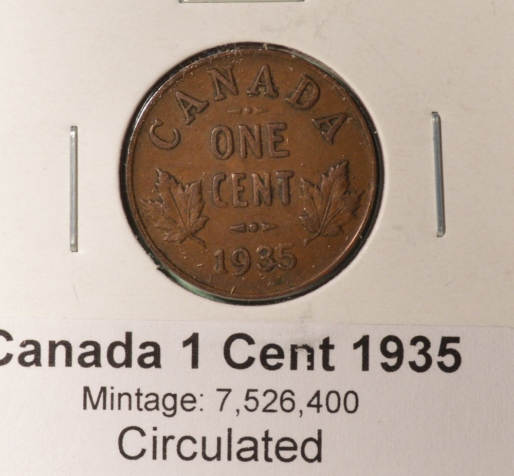 1935 Canada Small Cent - George V era