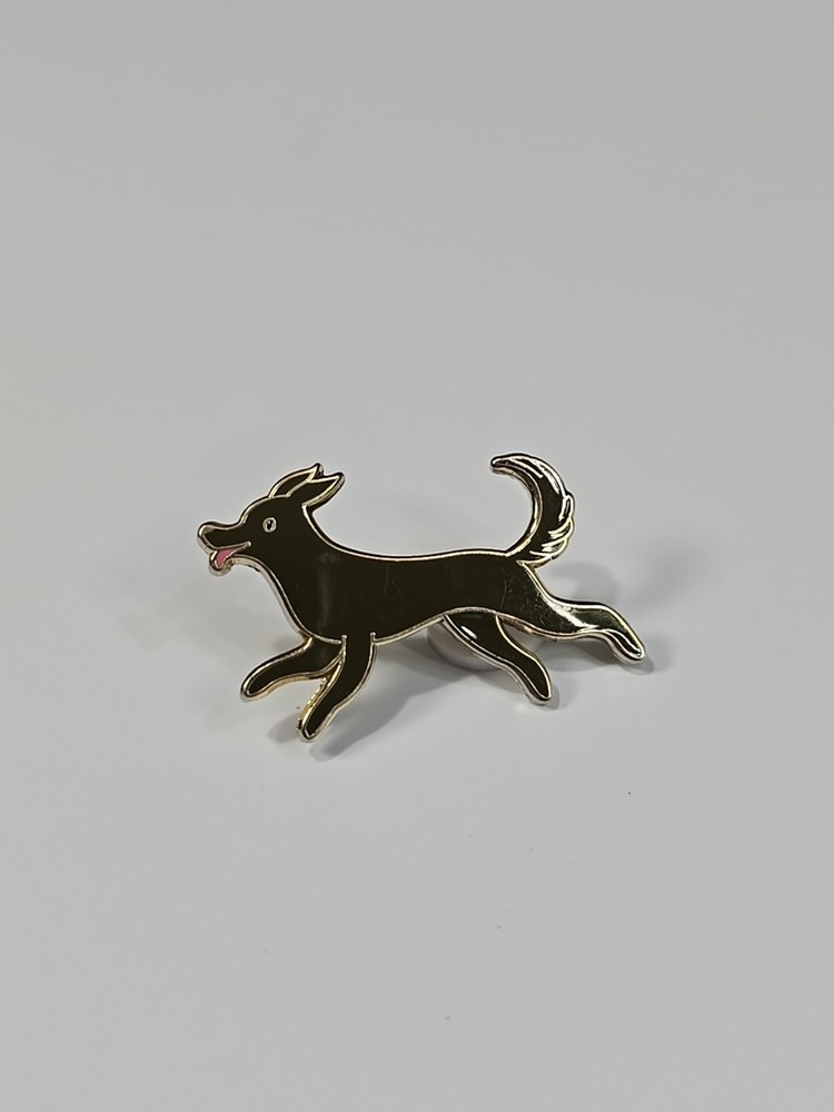 Happy Brown Hound Dog Lapel Pin