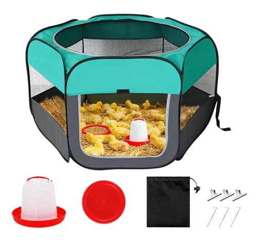 Pop Up Chicken Brooder Starter Kit - Easy to Assemble, Portable & Easy to