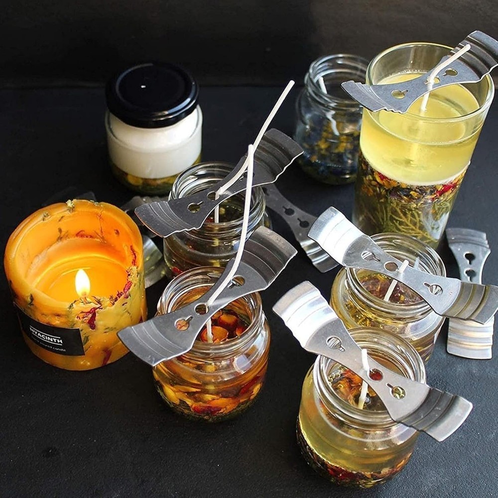 Metal Wick Centering Device - 21 Durable Holders for Effortless Candle Making