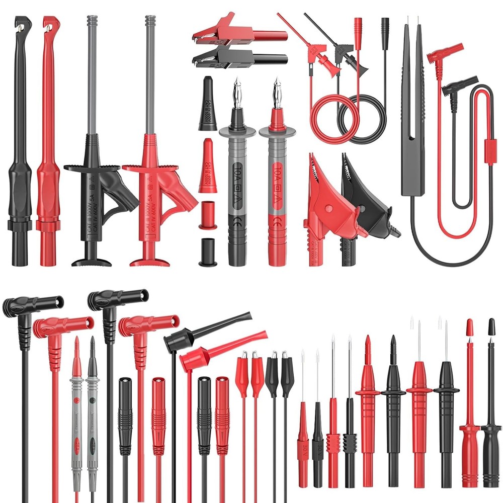 Silicone Multimeter Leads Kit 33PCS with Replaceable Wire Piercing Probes Se...