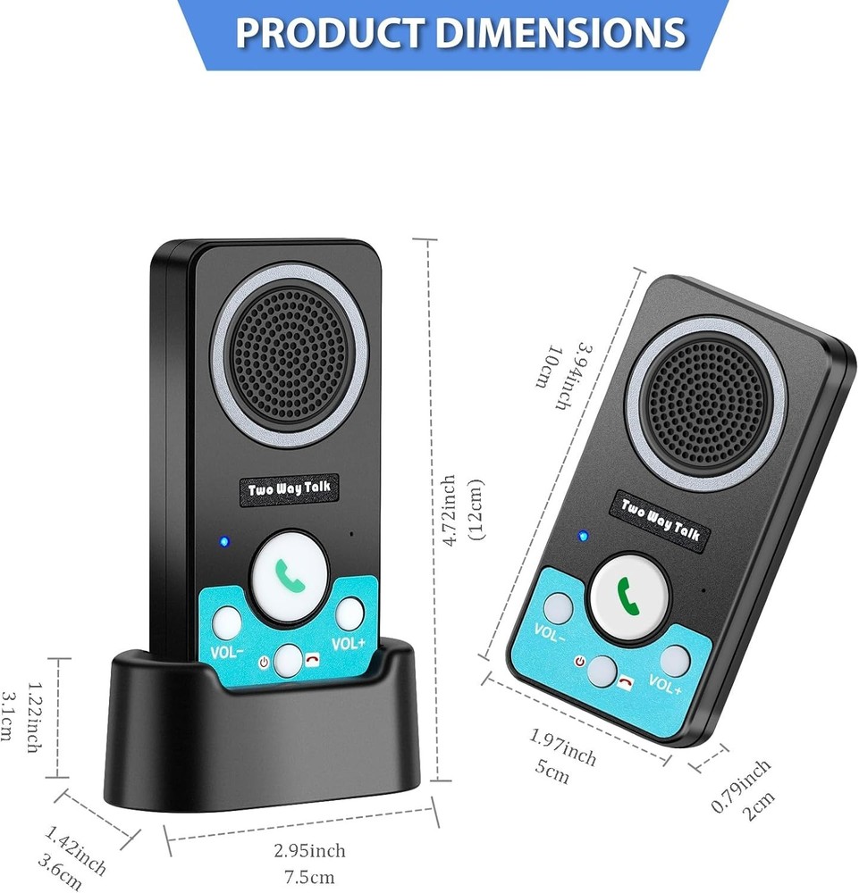 Wireless Intercom System for Home Business Long Range 8 Volume Levels 3 Pack