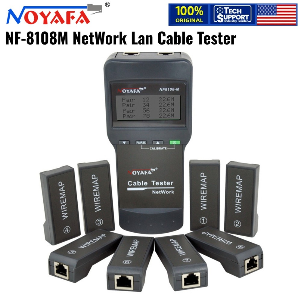 NF-8108M NetWork Lan Cable Tester Wire Length Tester 8 Remote Units Check Error