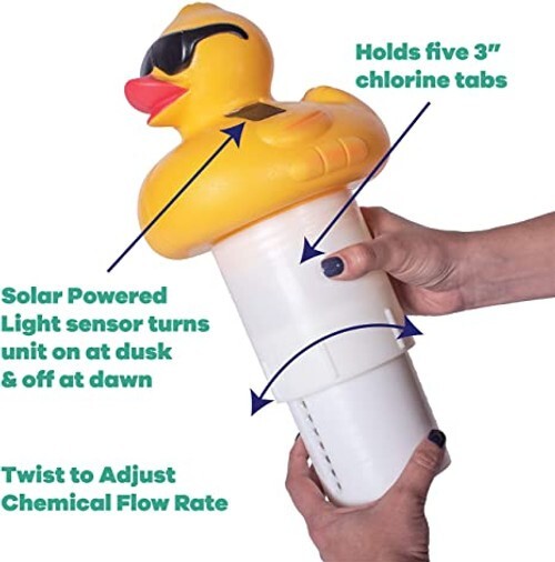 8002 GAME Derby Duck Solar Light Up Pool Chlorinator for 3" Tablets, Solar Panel