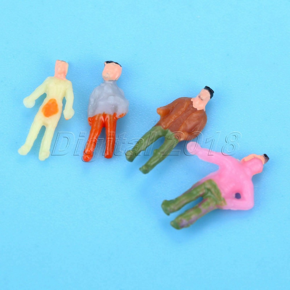 100Pc 1:300 Multicolor Model People Figures For Train Railway Layout Scenery DIY