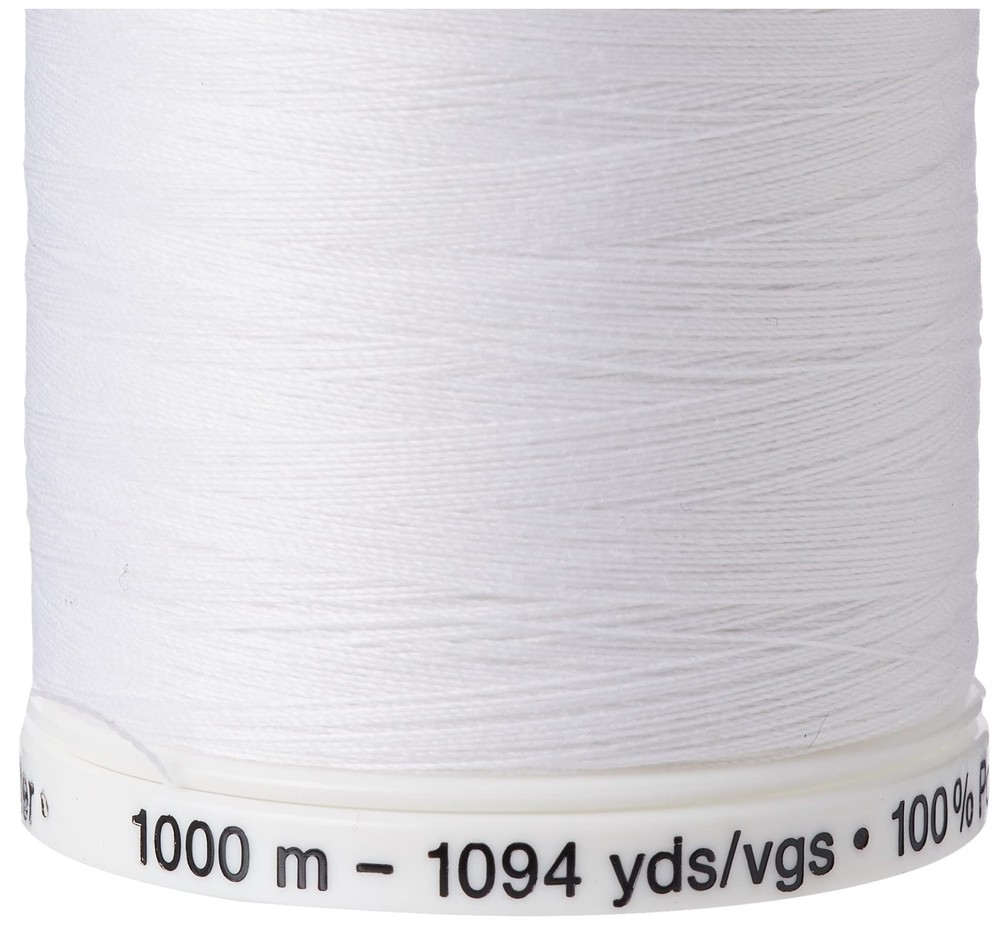 Gutermann Sew-All Thread, Polyester, White, 1000 m