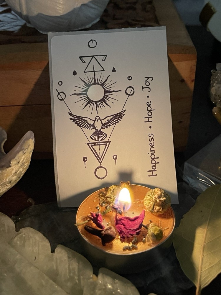 Happiness, Hope, Joy - Candle Burning - Same Day