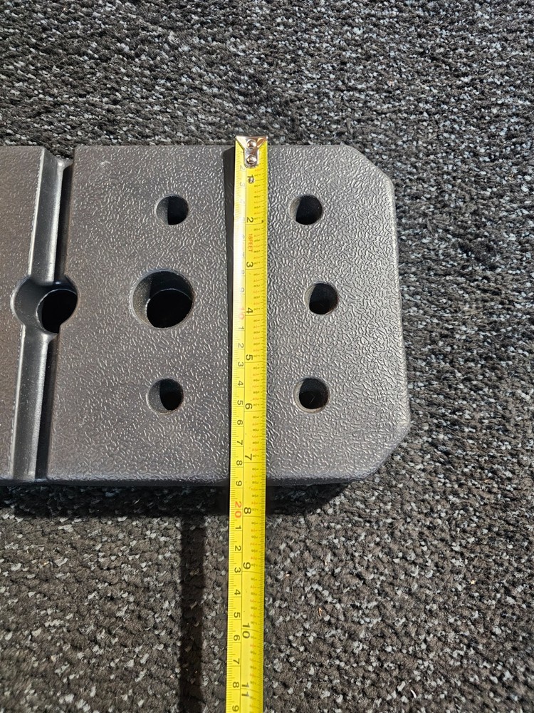 Vinyl Rectangle Weight Plate 12 LBS 15" L x 7.5" Stackable, Black