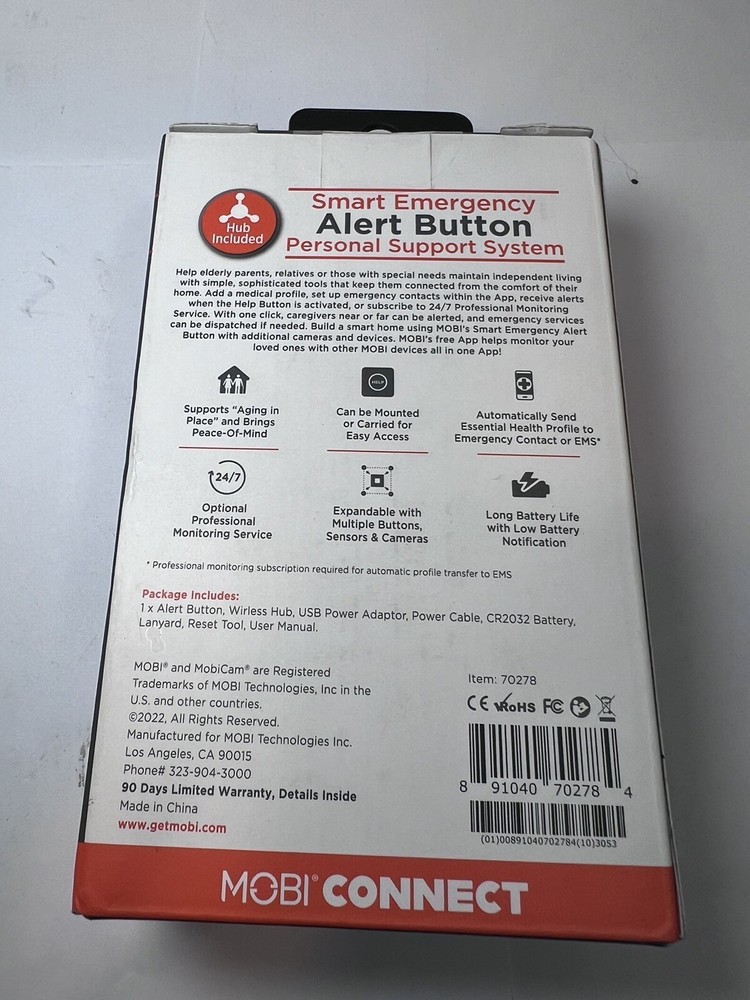 Mobi Connect Smart Emergency Alert Button Personal Support System NIB