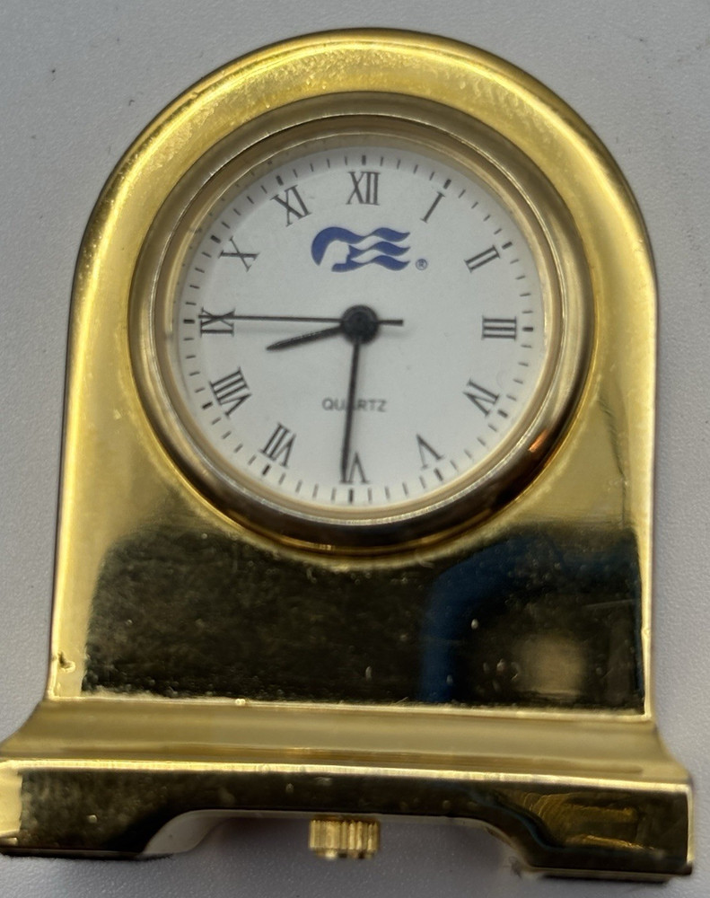 Princess Mini Quartz Solid Brass Arch Style Untested Travel Clock