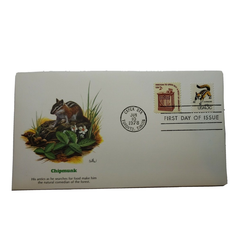 First Day Covers 1978 Chipmunk