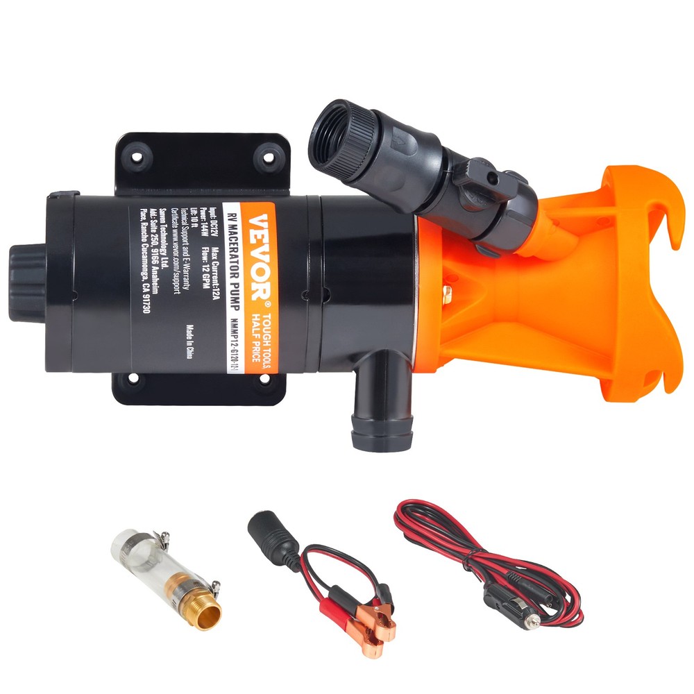 VEVOR 12V RV Portable Macerator Pump 12 GMP Quick Release RV Waste Sewage Pump