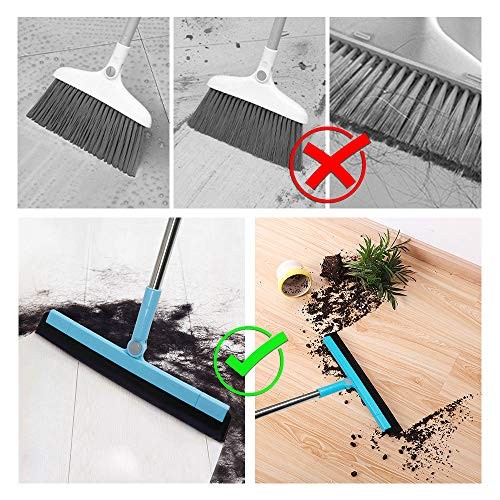 Floor Squeegee Adjustable Professional Water Squeegee Foam With 50" Handle