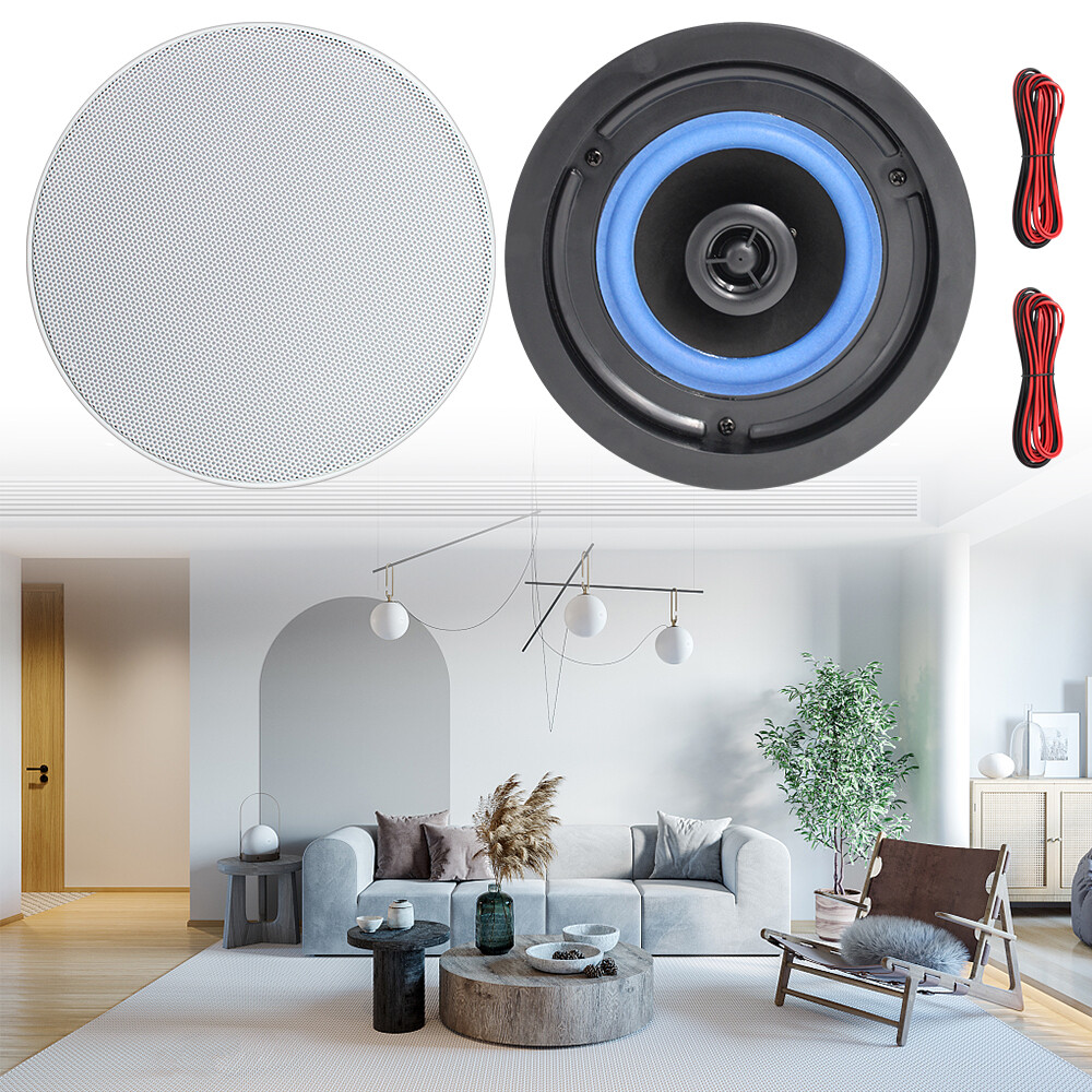 Herdio 4Pcs 4" Bluetooth Ceiling Speakers +4 Channel Amplifier Receiver Theater