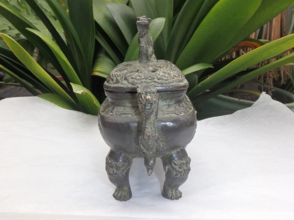 vintage look Bronze Dragon Incense Burner