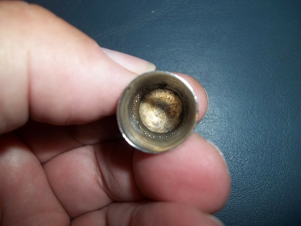 Vintage Flower Patterned Size 10 Sterling Thimble Solid Heavy Clean