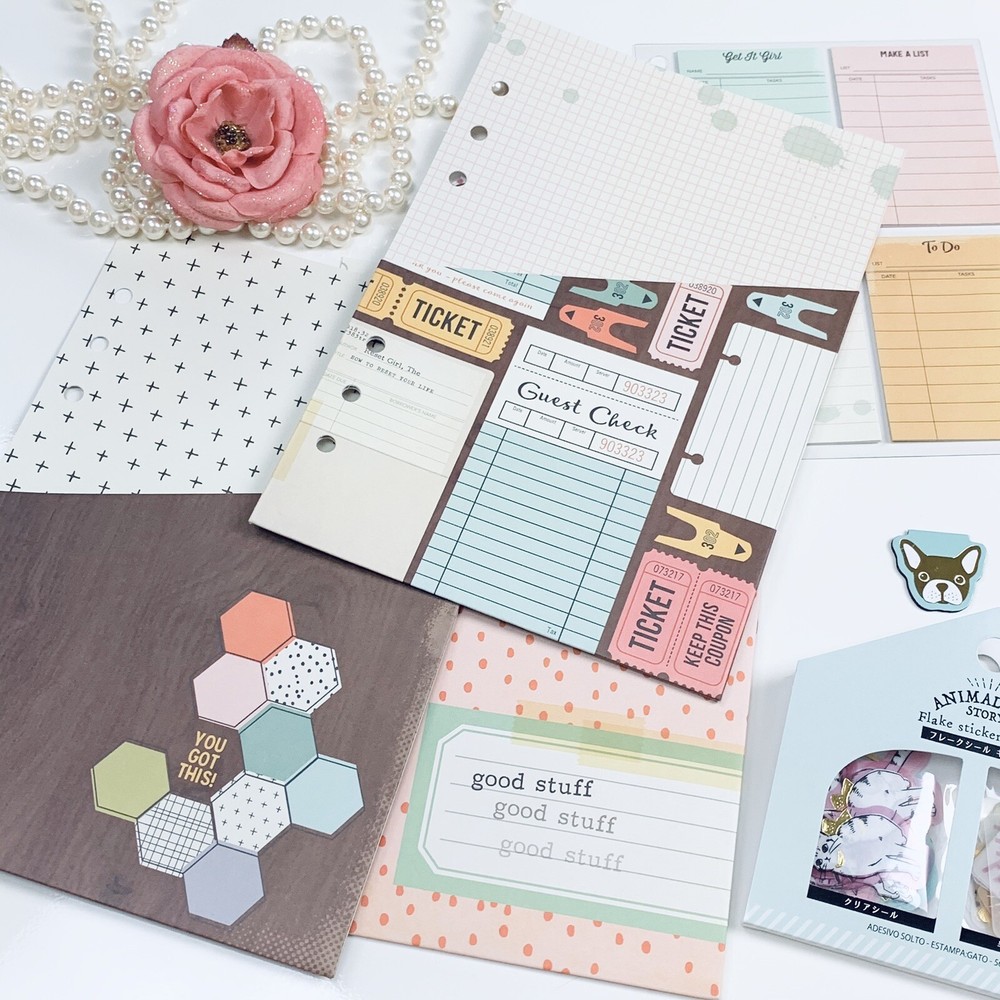 Planner set Magnetic bookmarks, stickers, pocket inserts divider, sticky notes