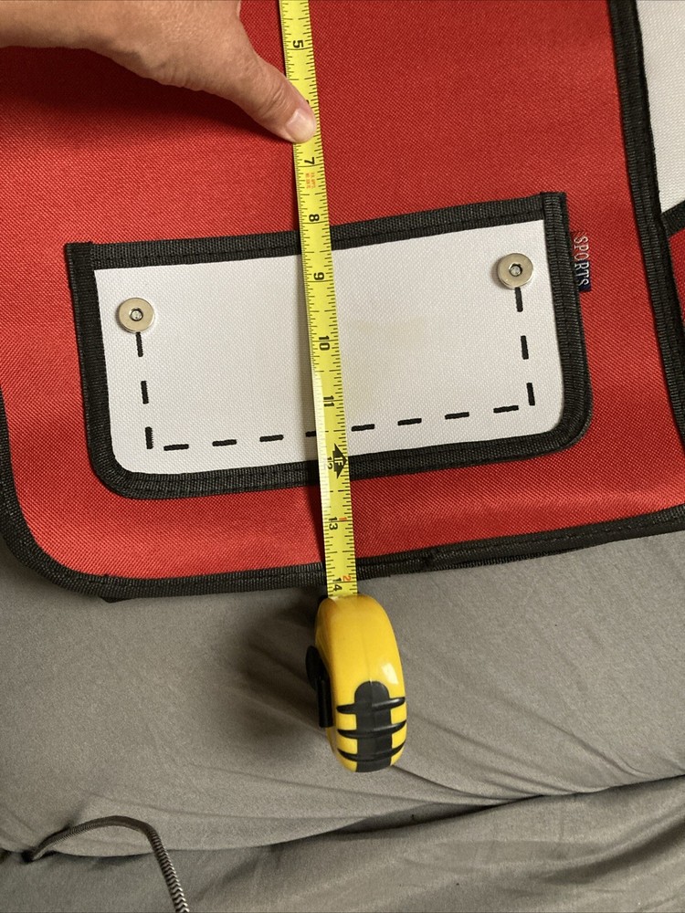 15” Backpack Red Canvas Cartoon 12” Laptop Compartment Adjustable Straps Handle