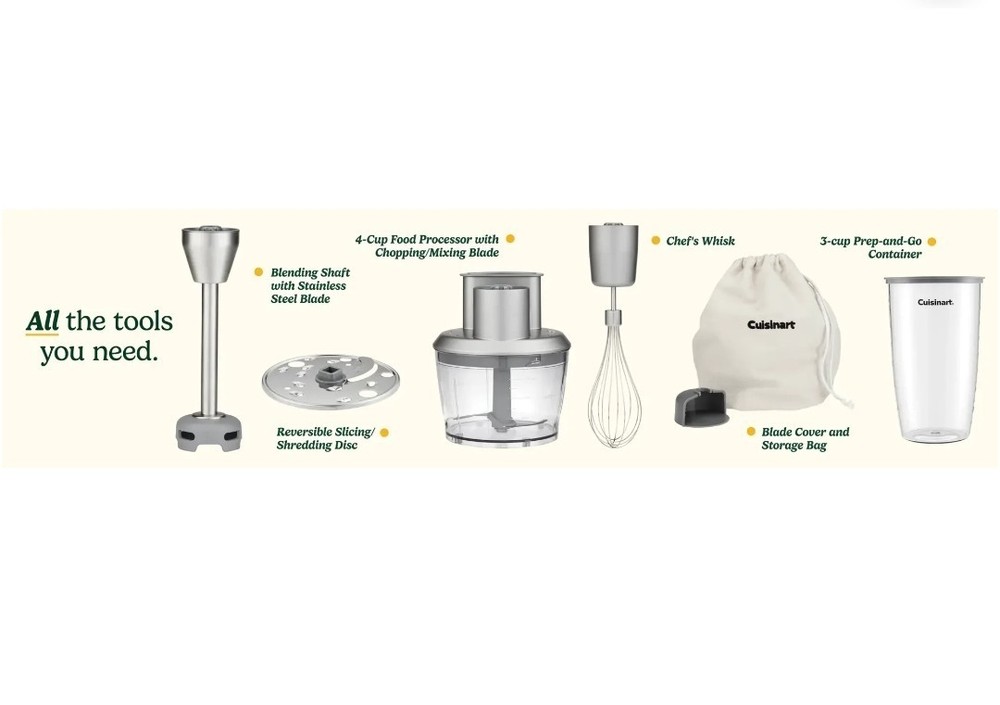 Cuisinart  Variable Speed Immersion Blender with Food Processor New