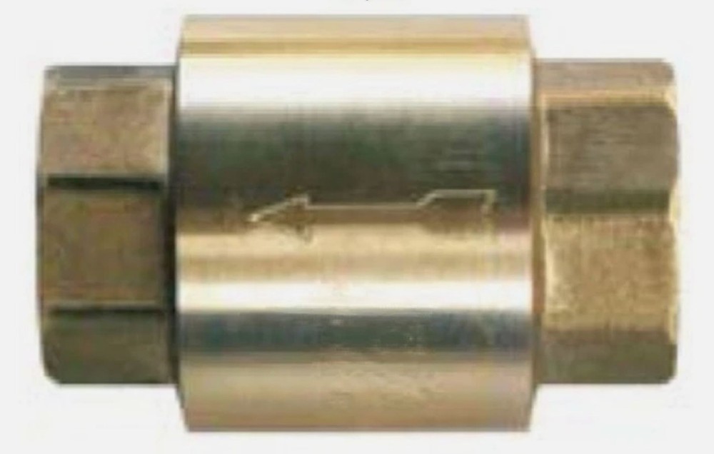 3/4" NPT Inline Check Valve Brass Spring Loaded 200 psi