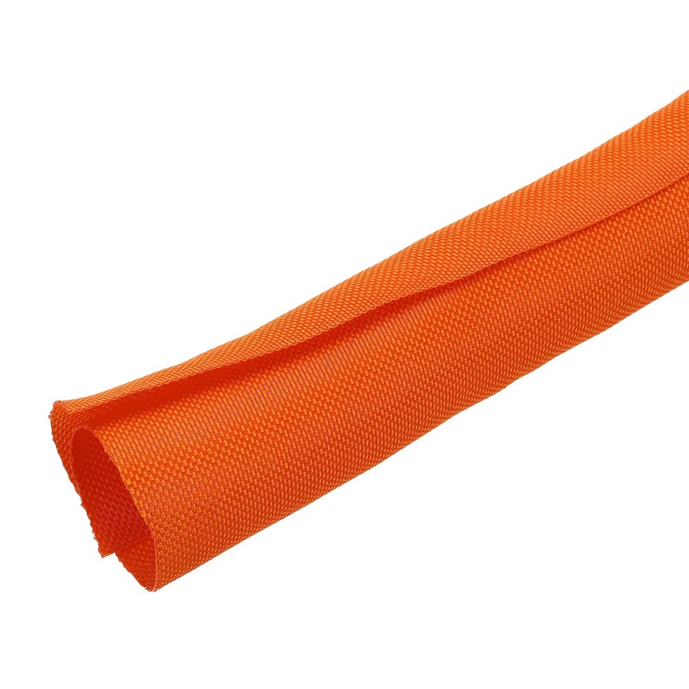Wire Split Braided Cable Management Sleeve, Orange (1 1/4" - 10 Feet)