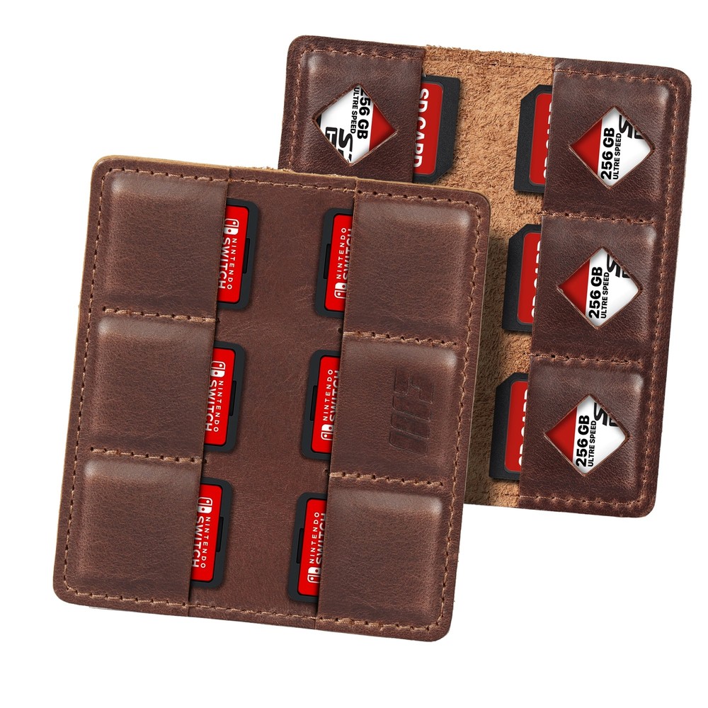Personalized Leather SD Card Holder, Nintendo Switch Game Case