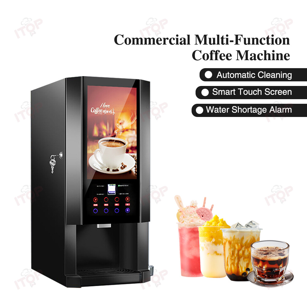 Multi-Function Commercial Coffee Machine Hot Cold Instant Coffee Maker 110V/220V