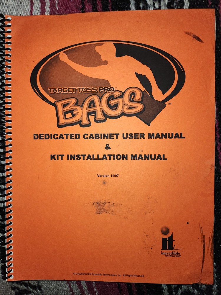 Bags Manual Arcade Incredible Technologies