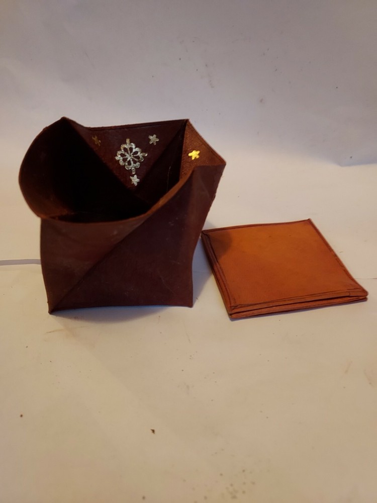 2 Leather Oragami Pouches / Purses