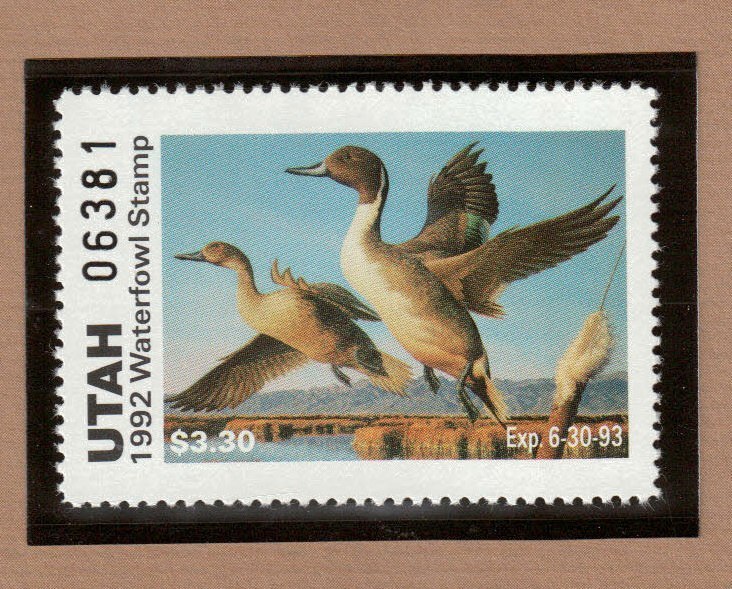 UT7 - Utah State Duck Stamp.  Single. MNH. OG.